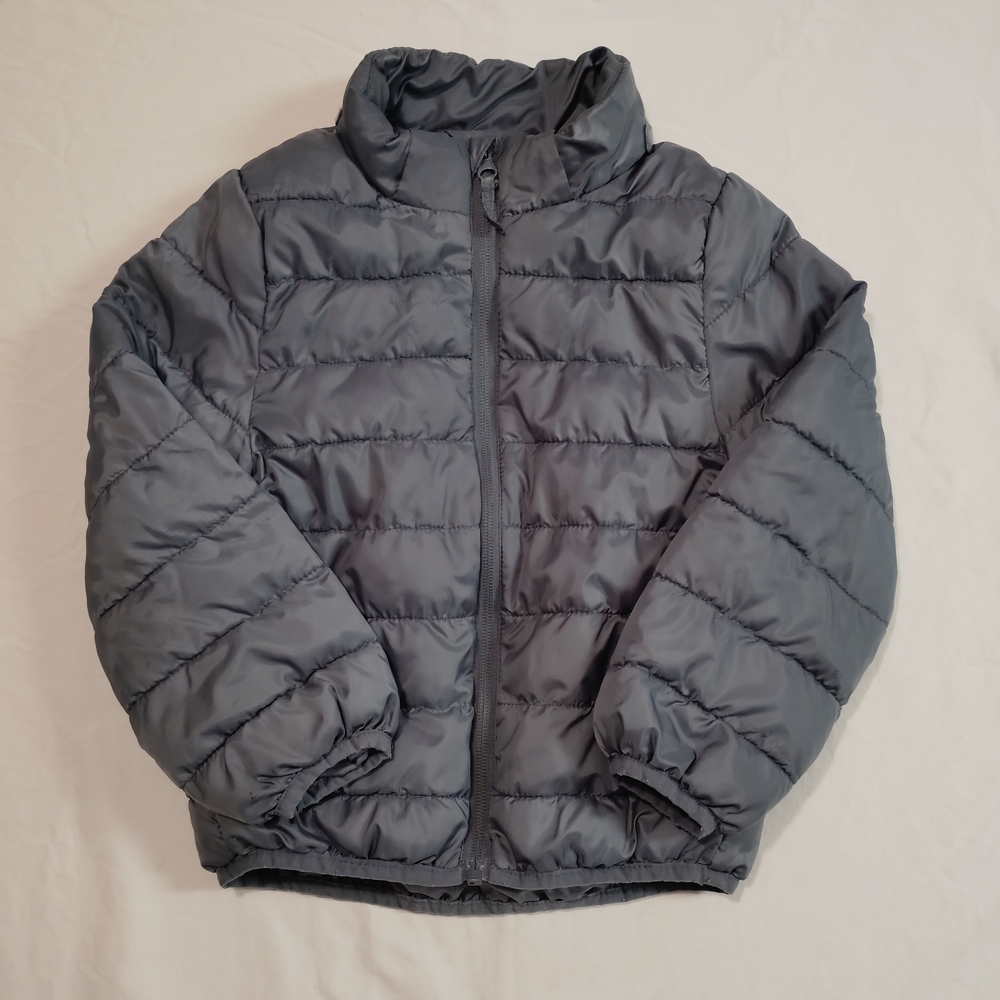 H&M Kids Gray Puffer Jacket - Quilted Zip-Up Coat